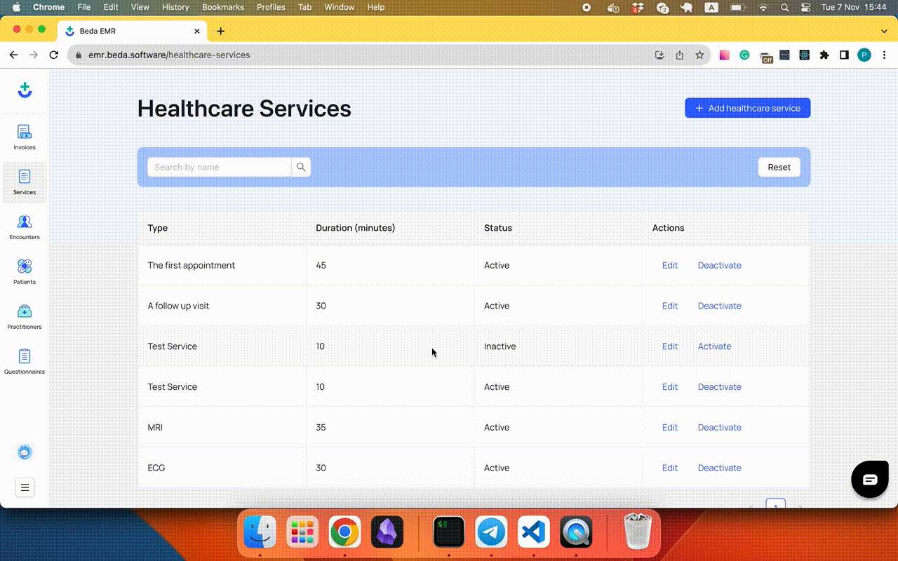 Healthcare Service create