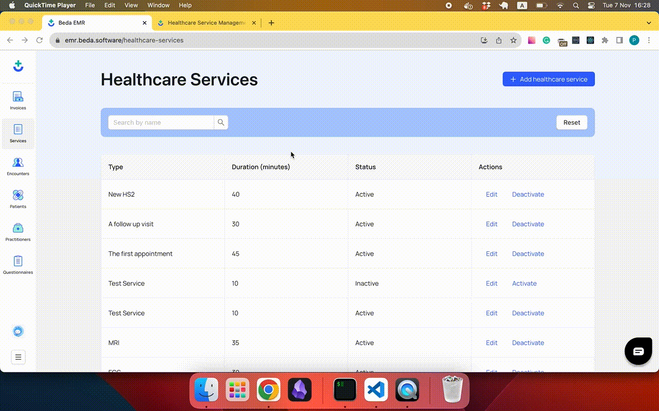 Healthcare Service disable